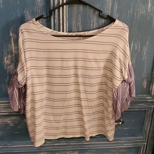 Purple and cream blouse